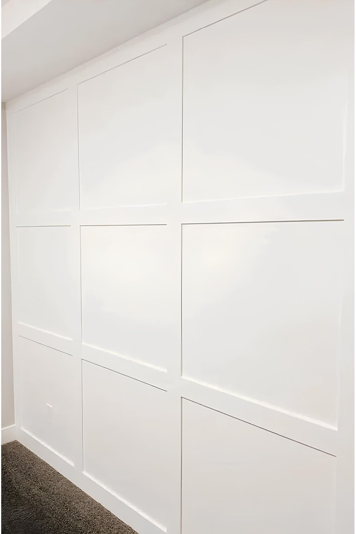 kutuTR NOTPA Beyaz Dekorasyon Ahşap Şerit Duvar Panelleri Dekoratif Duvar Çıtası 1 Paket(10 Adet)