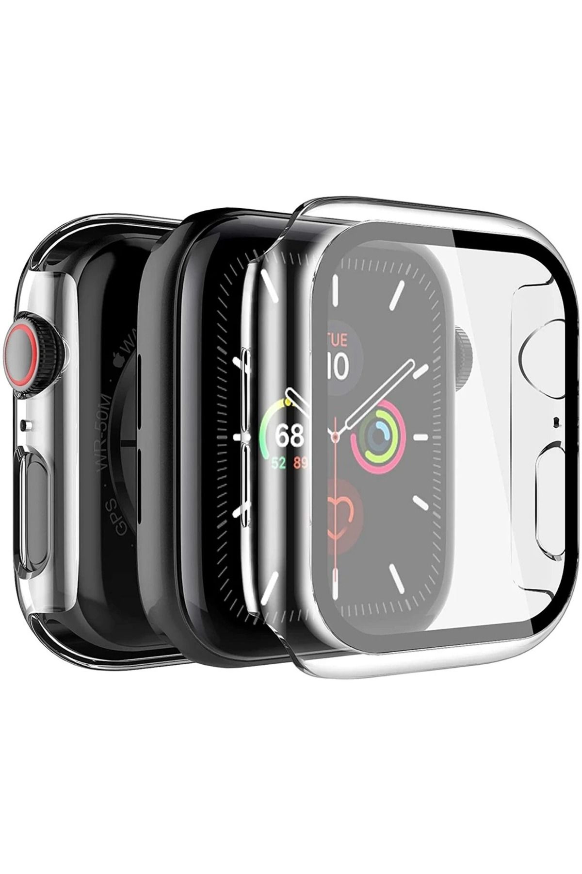 PSGT Apple Watch Uyumlu 7 8 45mm Kılıf Kasa Ve Ekran Koruyucu 360 Tam Koruma Kapak