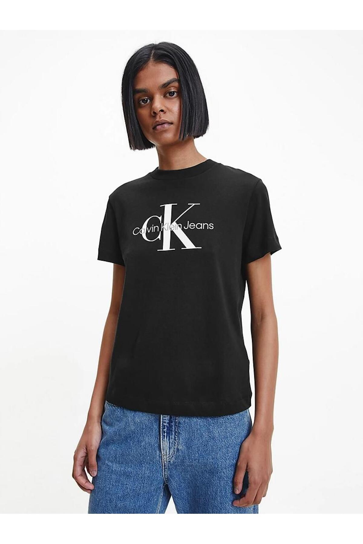 Calvin Klein Logolu Pamuklu Bisiklet Yaka Regular Fit T Shirt Bayan T Shirt J20j219142 Beh