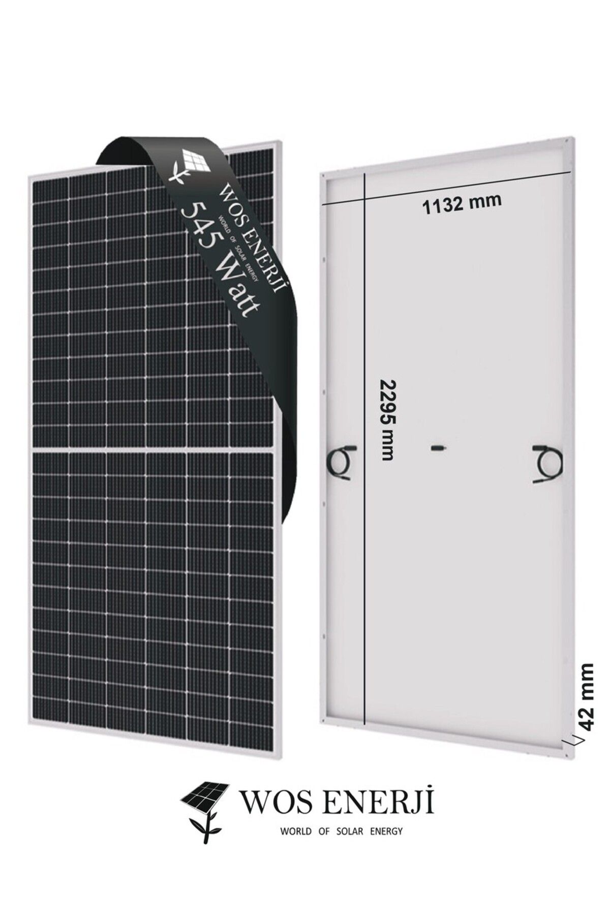 WOS ENERJİ Güneş Paneli Half Cut 545 Watt Monokristal Perc 144 Hücreli Solar Panel