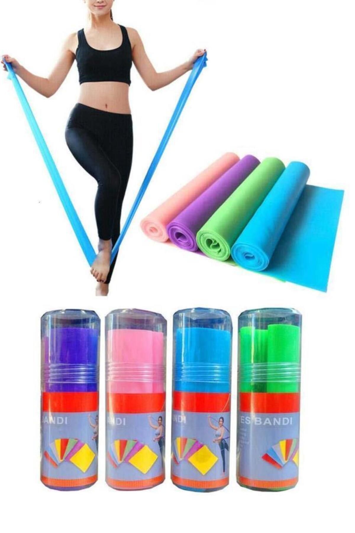 Liggo Pilates Bandı 150x15cm Karışık Renk Egzersiz Lastiği Pvc Tüp Yoga Bant