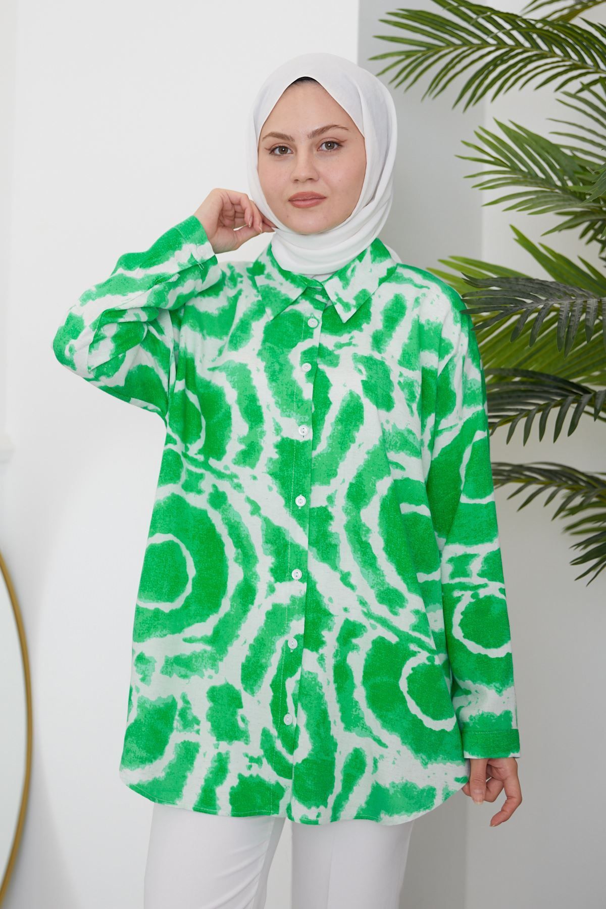 Foremia Batik Desen Tunik-Yeşil