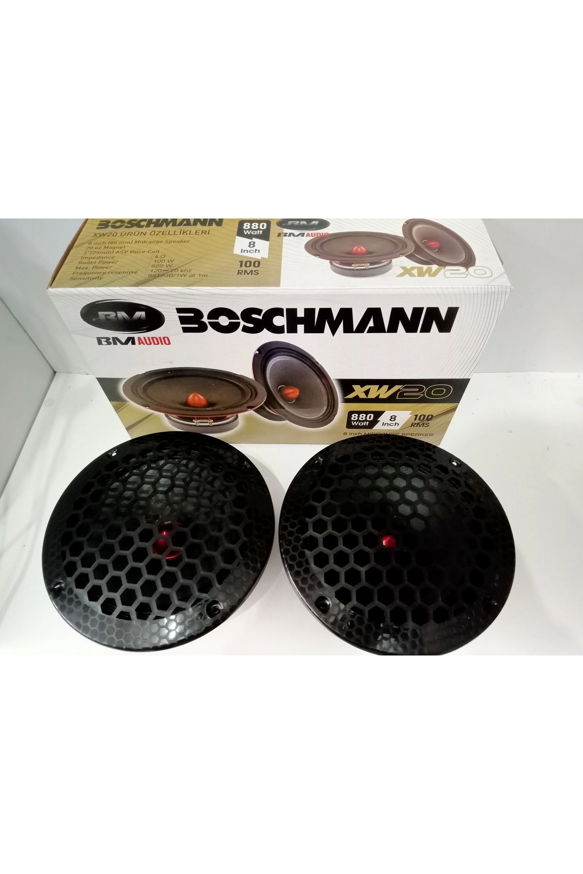 Boschmann 20cm Midrange - 800w 100rms Kurşun Göbek Midrange Hoparlör 20cm