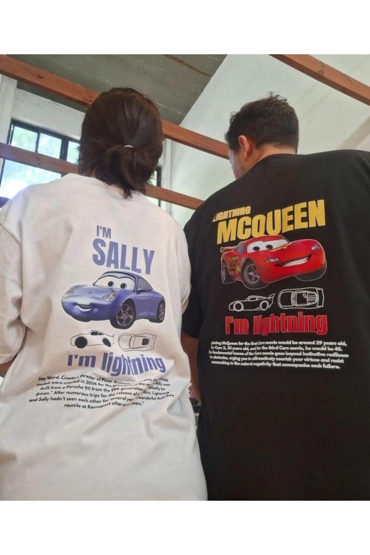 Touz Moda I'm Sally & Mcqueen Car Detail Oversize Unisex T-shirt (tekli Gönderilir Renk Seçin Lütfen )