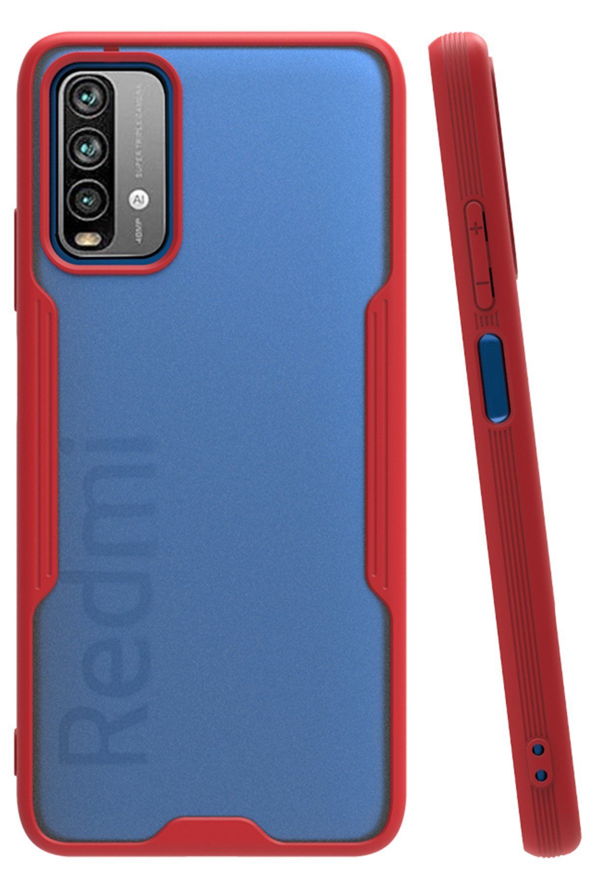 cepmoda Xiaomi Redmi 9T Kırmızı Renkli Ultra İnce Telefon Kılıfı Slim Kapak