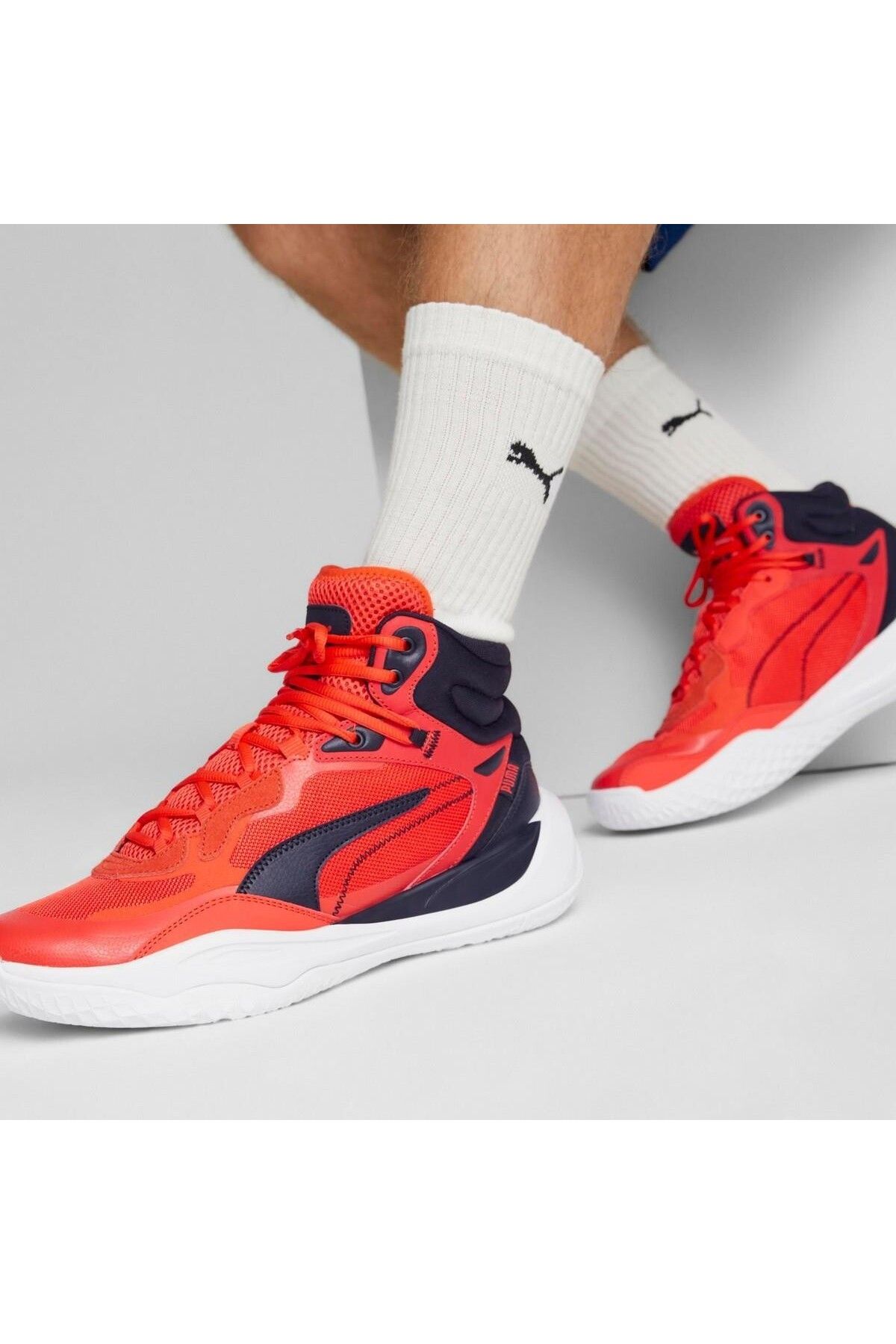 Puma Playmaker Pro Mid Erkek Kırmızı Basketbol Ayakkabısı