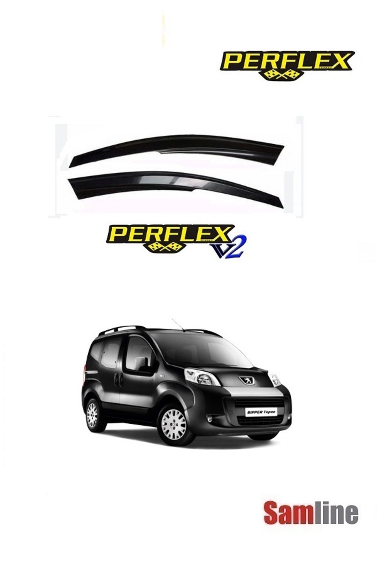 PERFLEX Peugeot Bipper Combi 2014 Modeller için Cam Rüzgarlığı Takımı 2'li Set