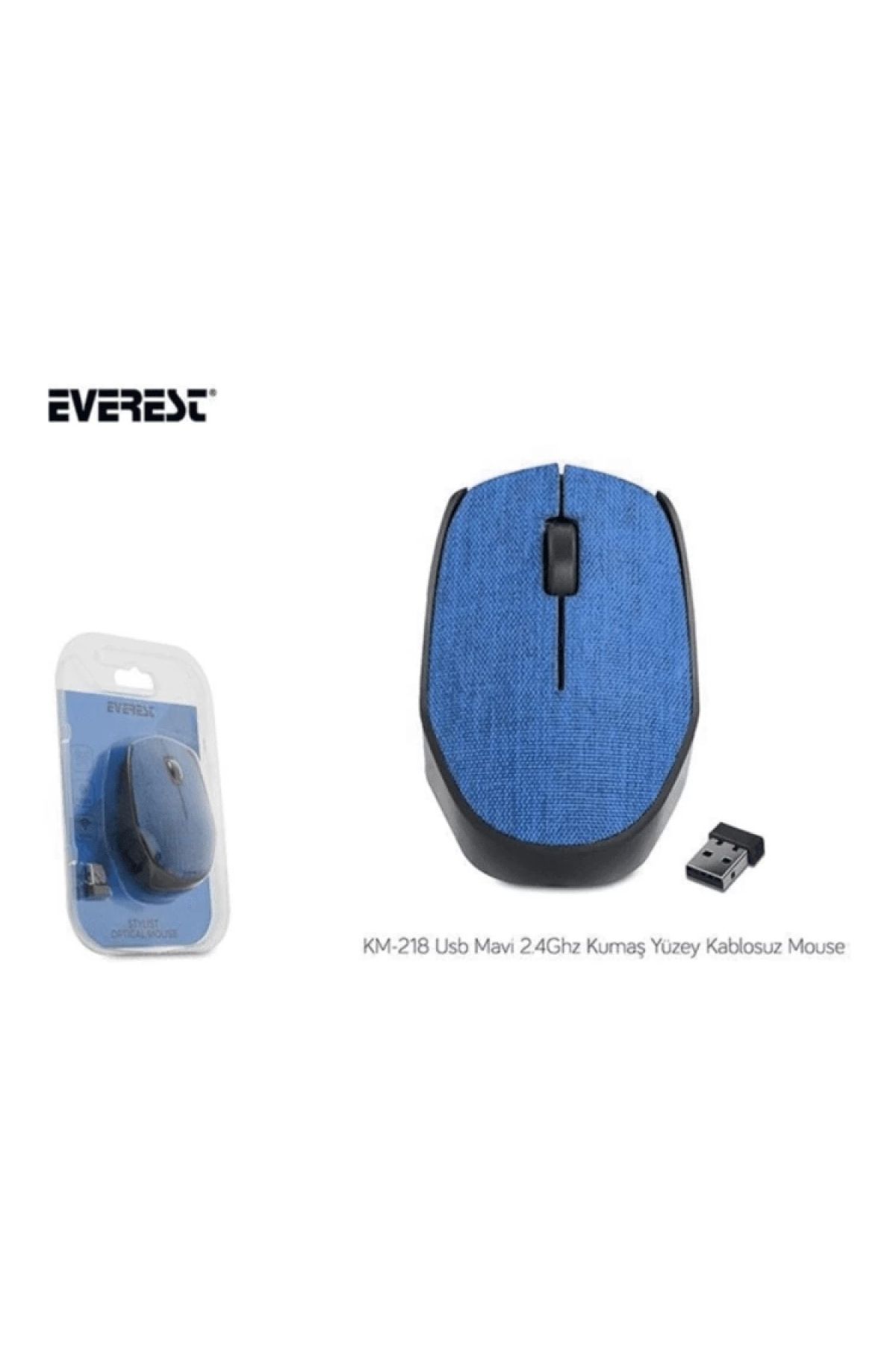 Everest Km-218 Usb Mavi 2.4ghz Kumaş Yüzey Kablosuz Mouse