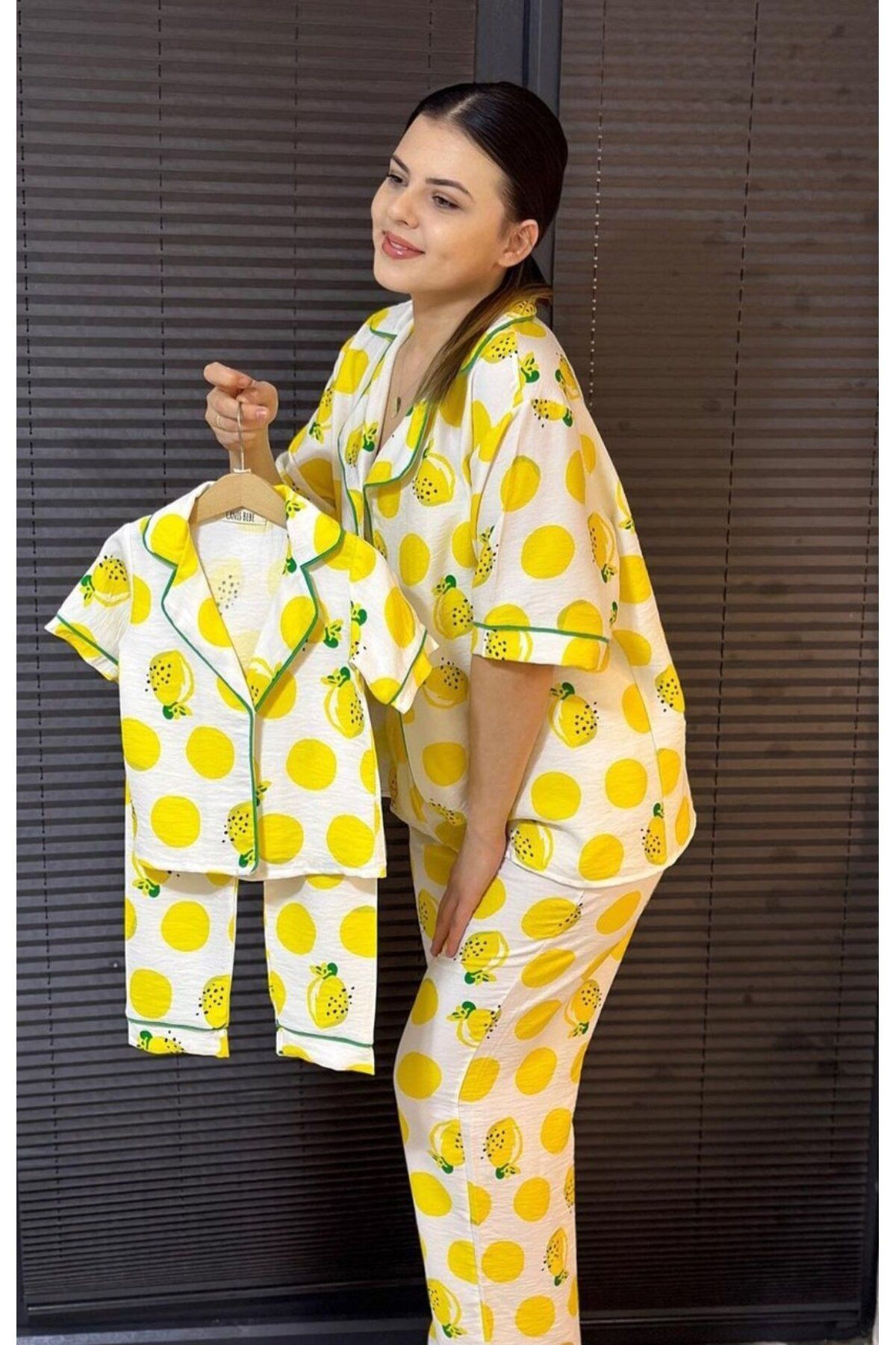 Elidabutik Limon desenli pijama takımı
