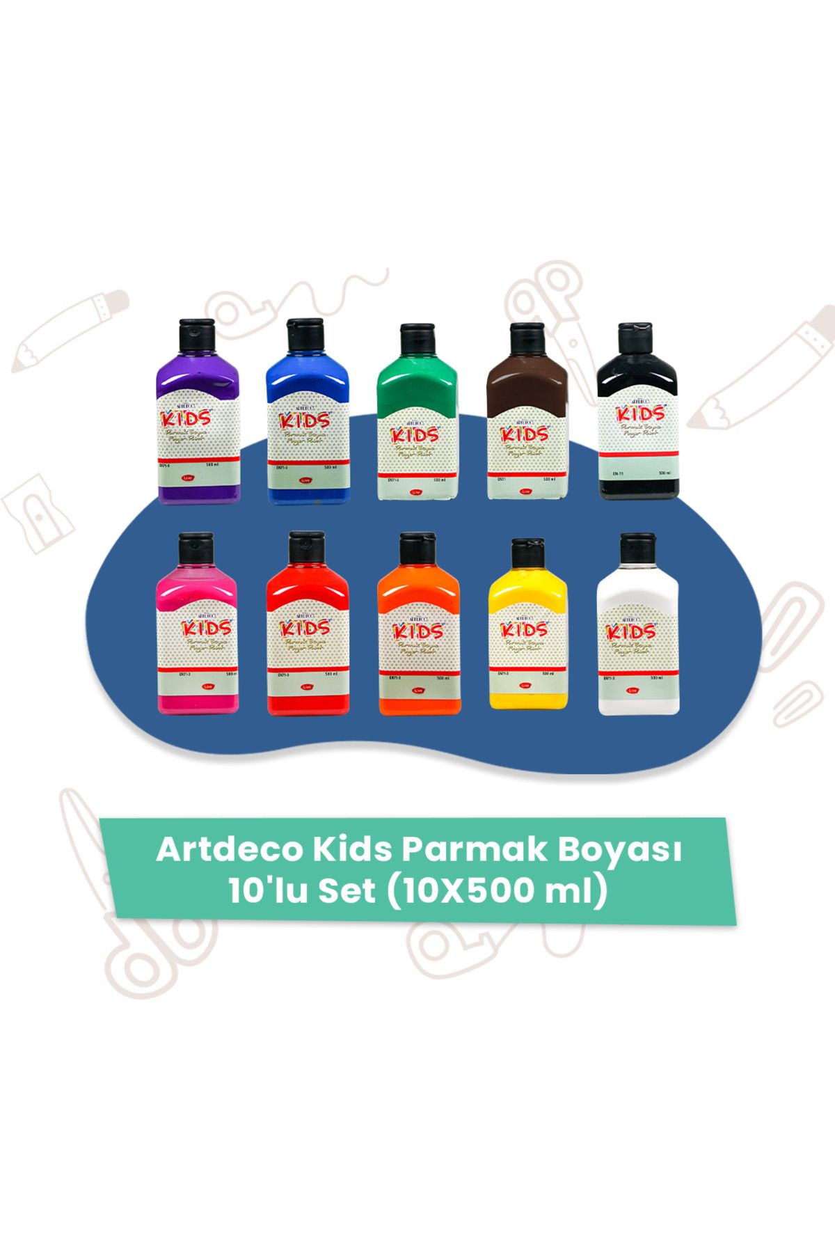Artdeco Kids Parmak Boyası 10'lu Set (10X500 ML)