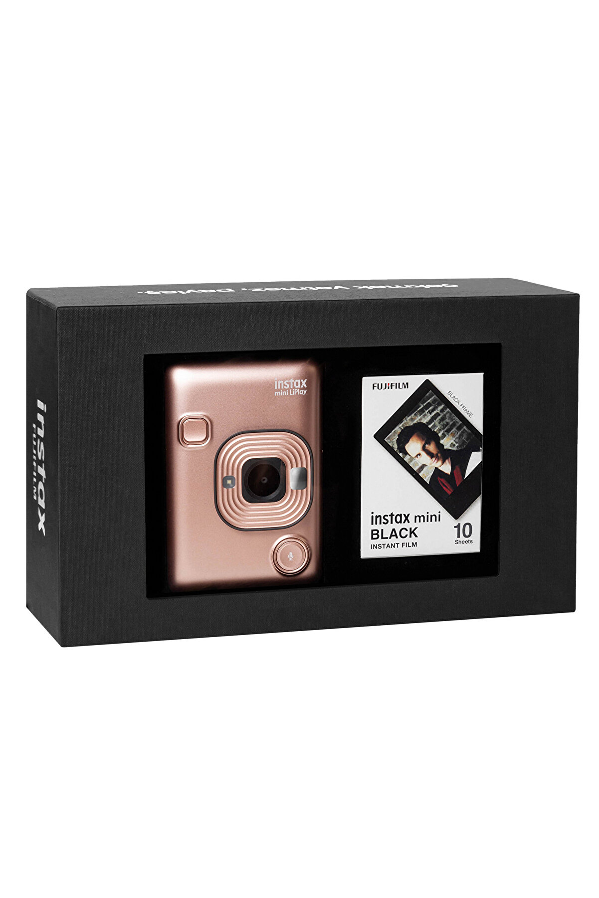 Instax Mini Liplay Blush Gold Fotoğraf Makinesi Siyah Special Box