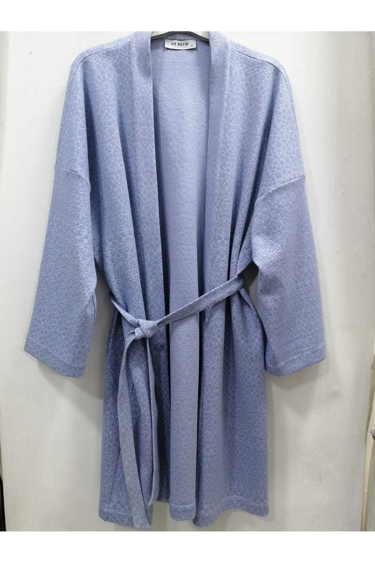 ÖZ Tesettür Kimono Buz Mavisi Renginde Günlük Kimono Rahat Kimono