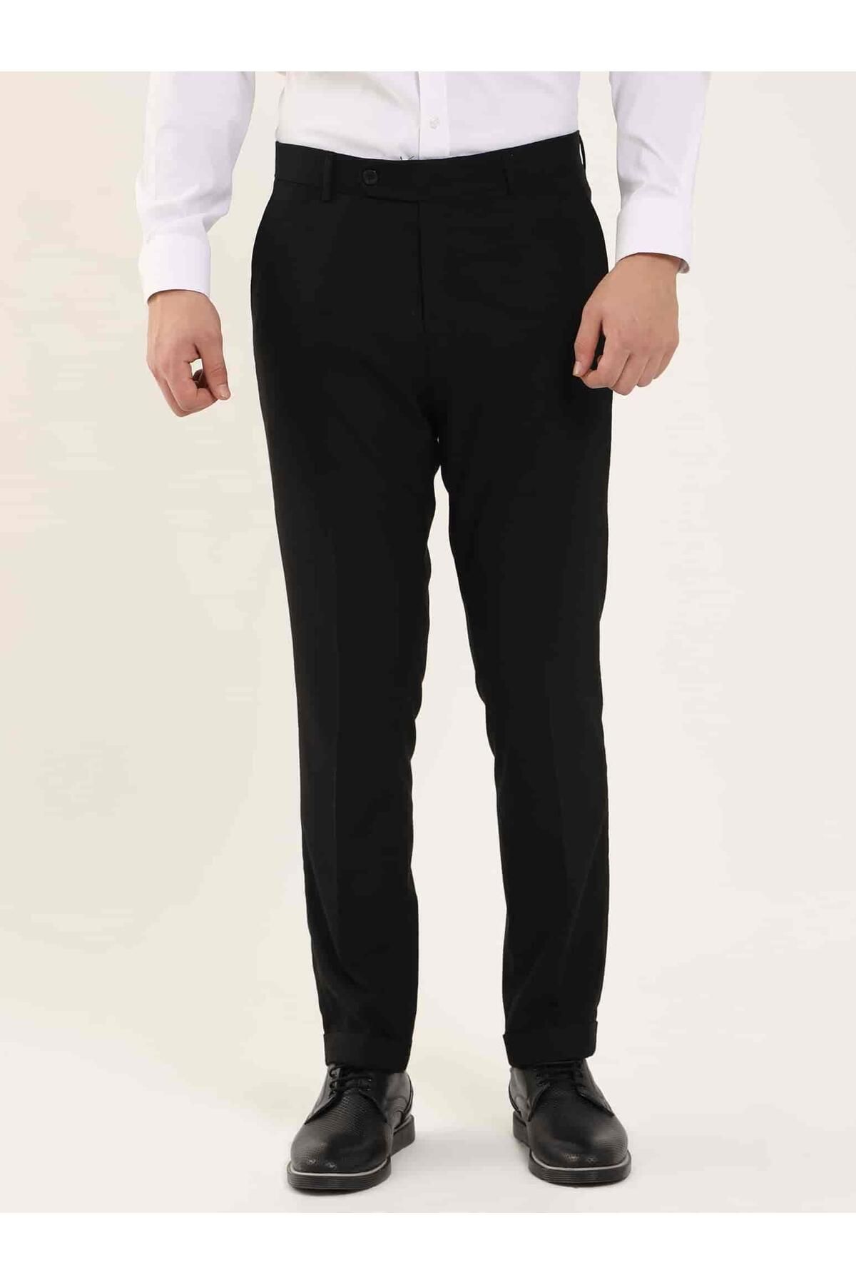 Dufy Siyah Erkek Regular Fit Düz Klasik Pantolon - 97746