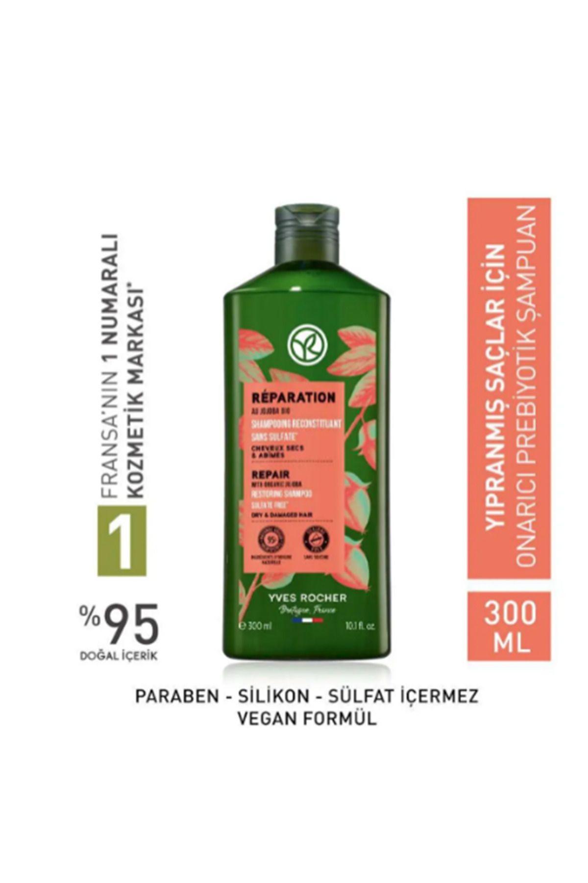 Yves Rocher Onarıcı Prebiyotik Şampuan - Yıpranmış Saçlar / Reparation 300ml