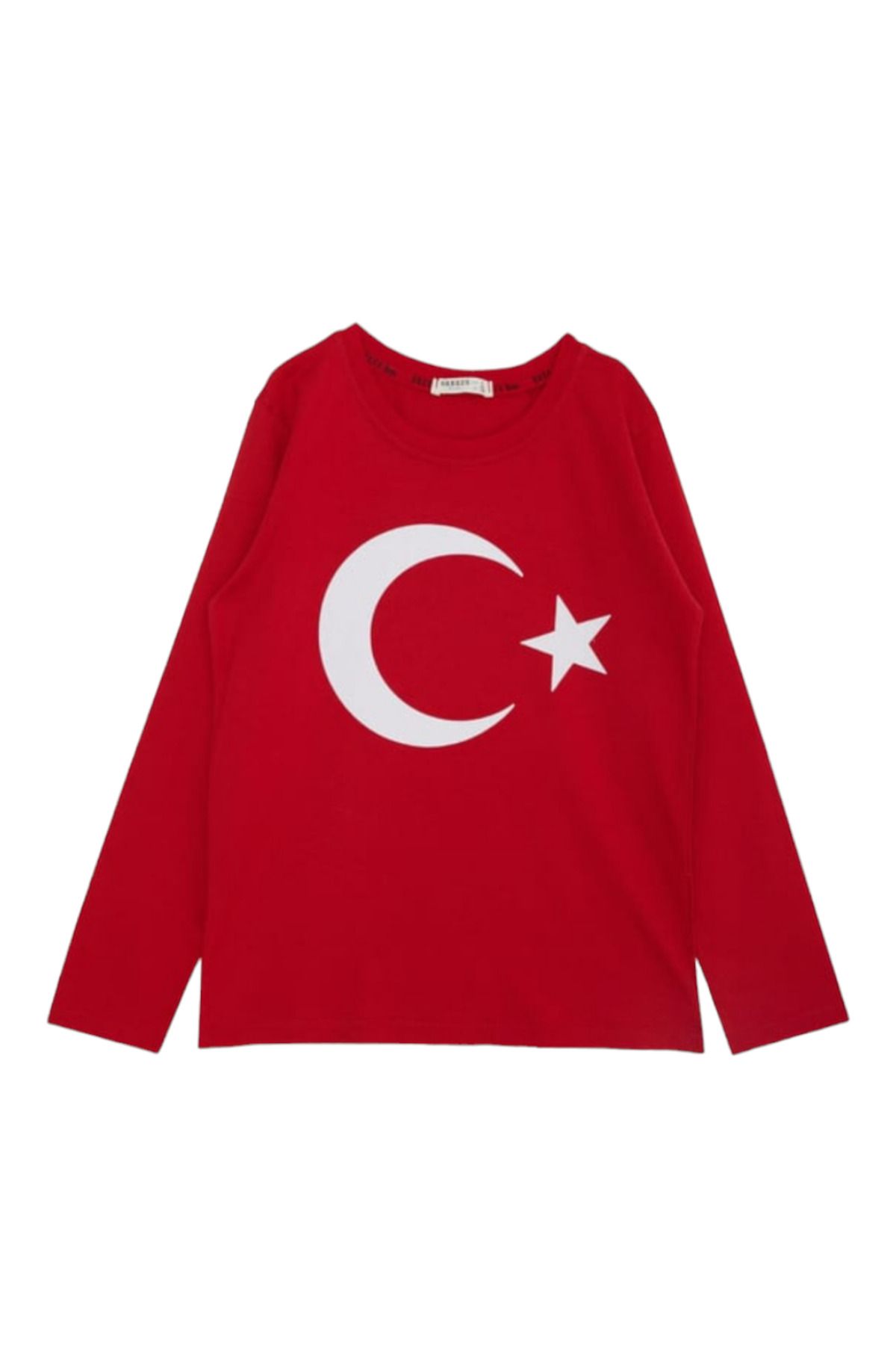 Breeze Erkek Çocuk Kız Çocuk Ay Yıldız Türk Bayraklı Kırmızı Mevsimlik Tshırt