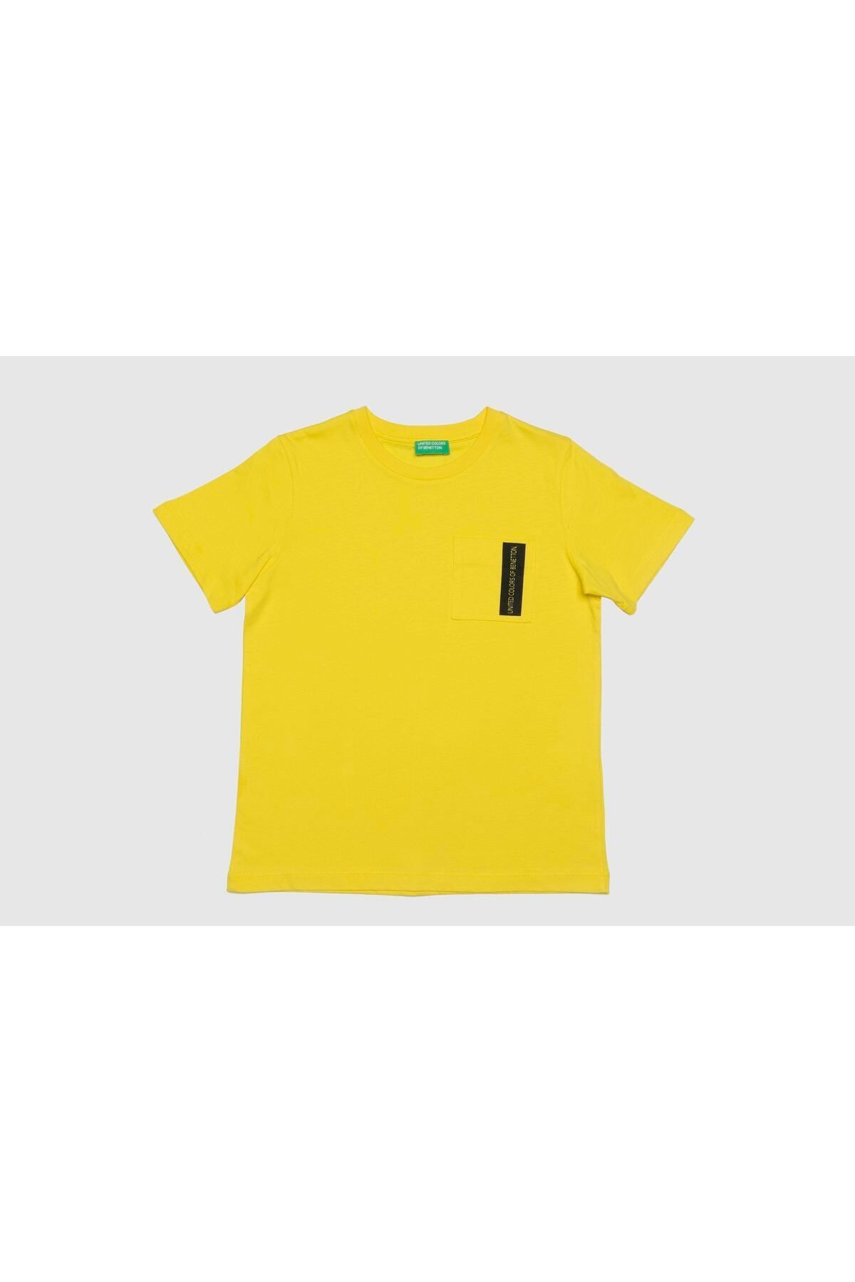 Benetton Erkek Çocuk Tshirt Bnt-b20524 Sarı