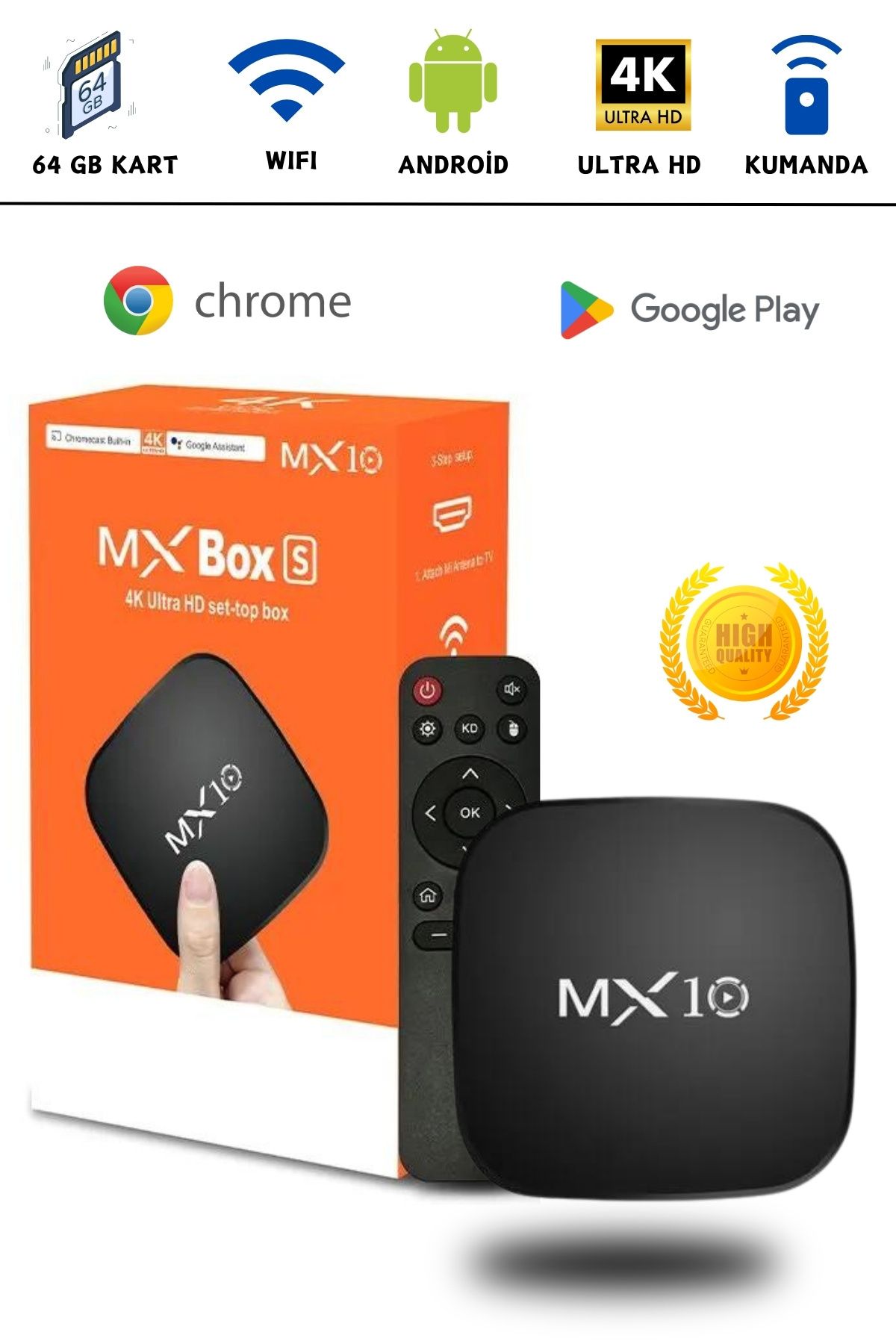Bakeey MX10 8GB 4K Android TV Box Medya Oynatıcı Android 7.1 Tv Box Tv Stick Medya Oynatıcı Smart Tv Wifi