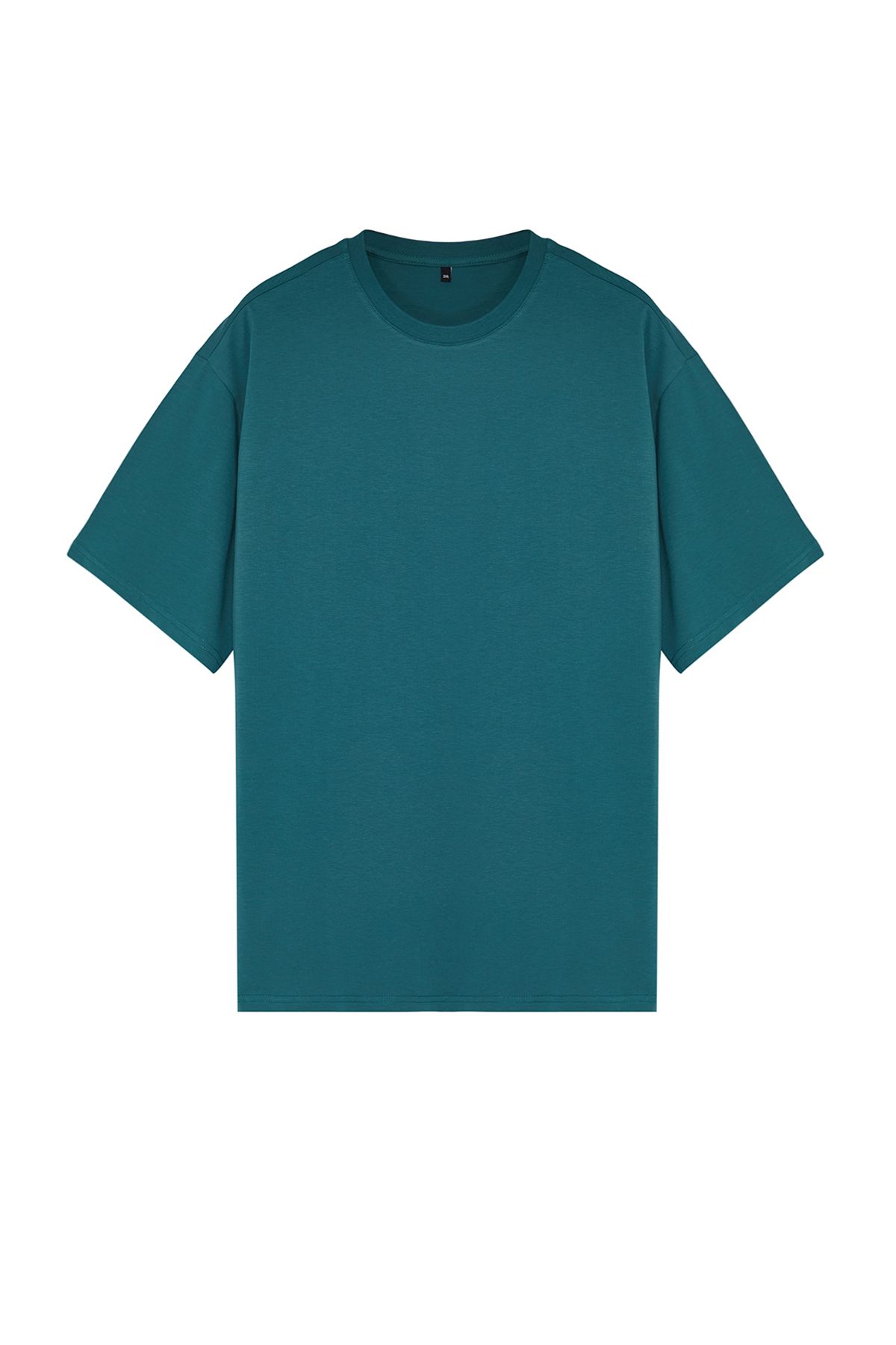 TRENDYOL MAN Büyük Beden Zümrüt Yeşili  Regular/Normal Kesim Rahat Basic %100 Pamuklu T-Shirt TMNSS23TS00134