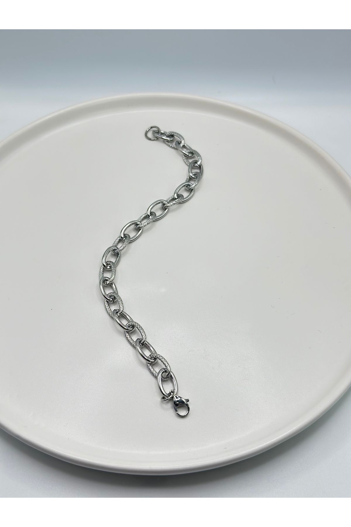 becgjewelry Tiffany Ataç Model Gümüş Renk Unisex Çelik Bileklik