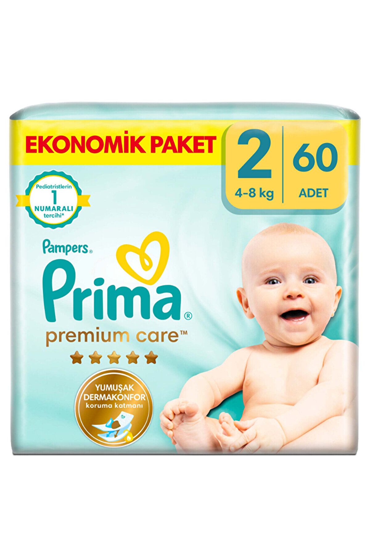 Prima Pampers Bebek Bezi Premium Care 2 Numara 60 Adet Ekonomik Paket