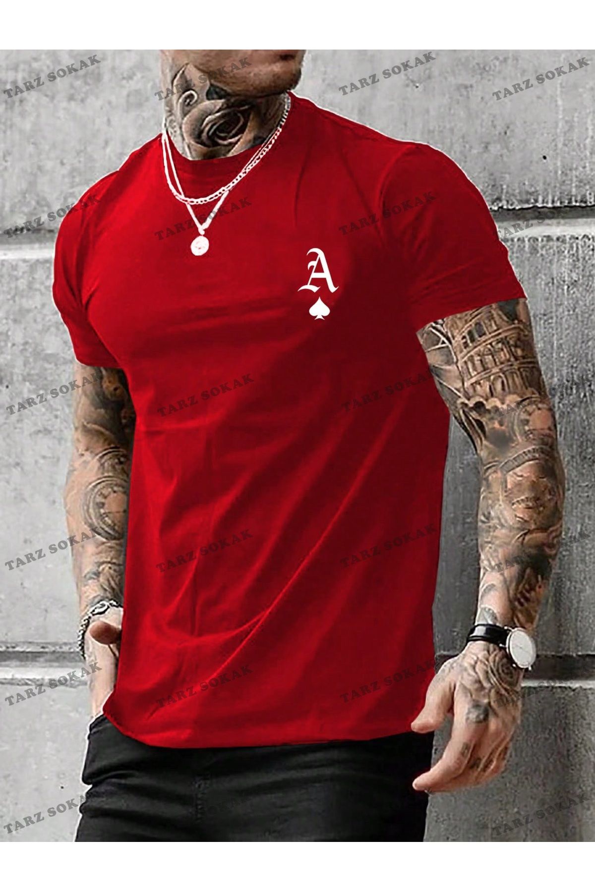 Tarzsokak KOD Trend Homme Erkek Oyun Kartı Baskılı Tişört