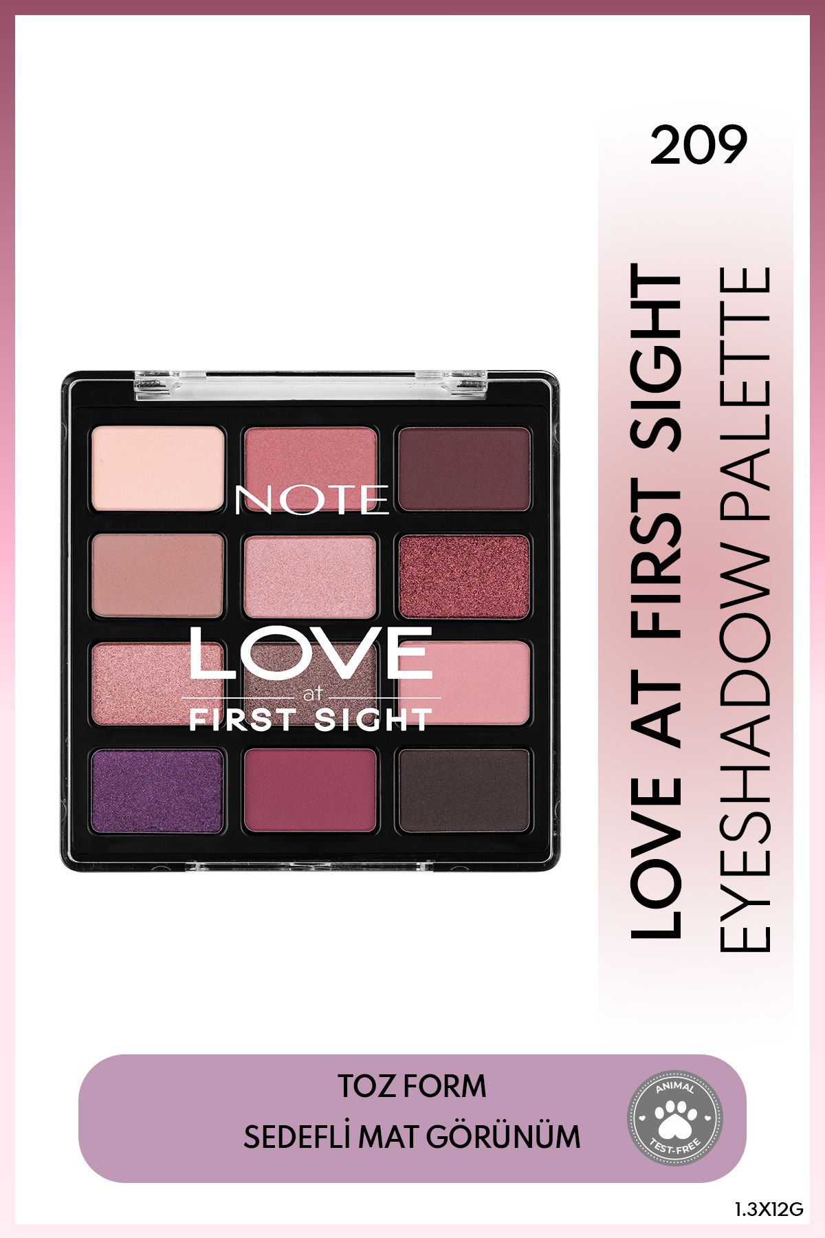 Note Cosmetics Love at First Sight Far Paleti 209