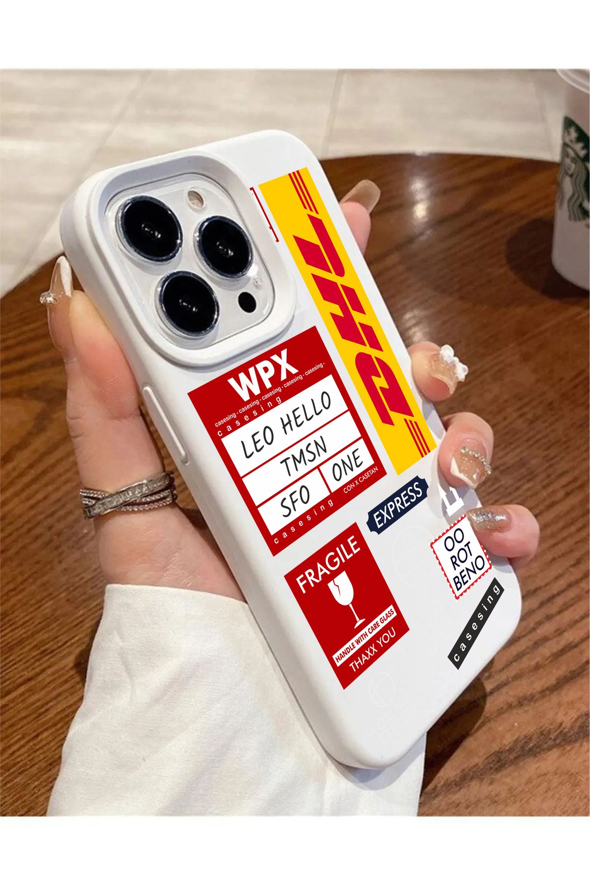 casesing Iphone 15 Pro  Beyaz Lansman DHL Tasarımlı İçi Süet Kaplı Kılıf