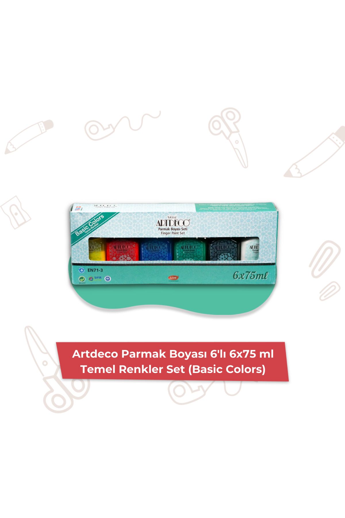 Artdeco Parmak Boyası 6'lı 6x75 ml Temel Renkler Set (Basic Colors)