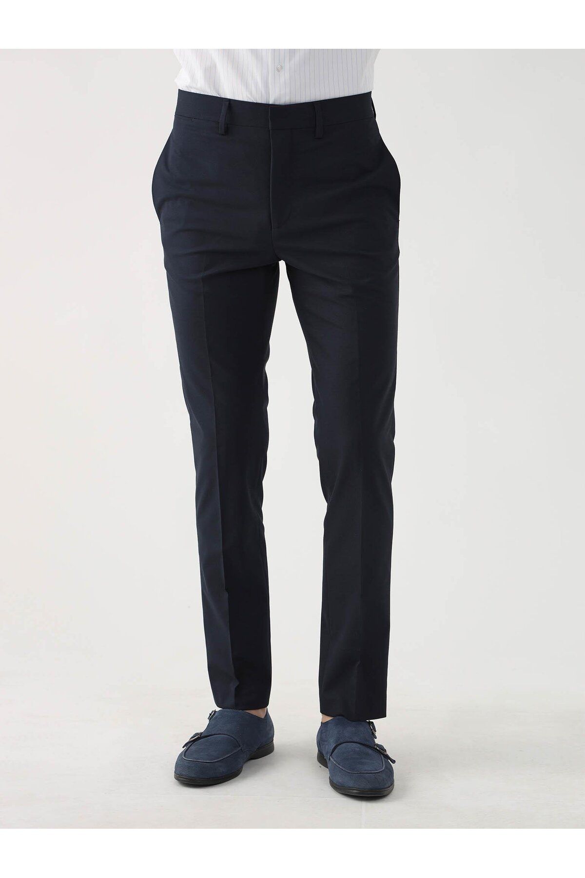 Dufy Lacivert Erkek Regular Fit Düz Klasik Pantolon - 84536
