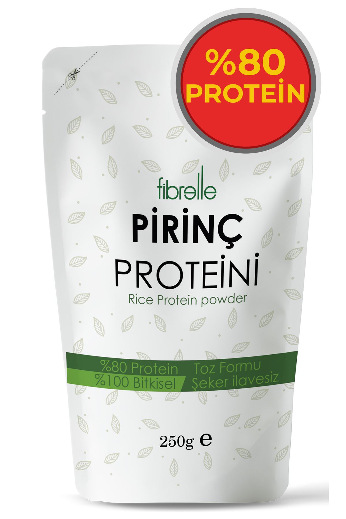 Fibrelle Pirinç Proteini Tozu 250gr // Yüksek Protein Oranı // %80 Protein