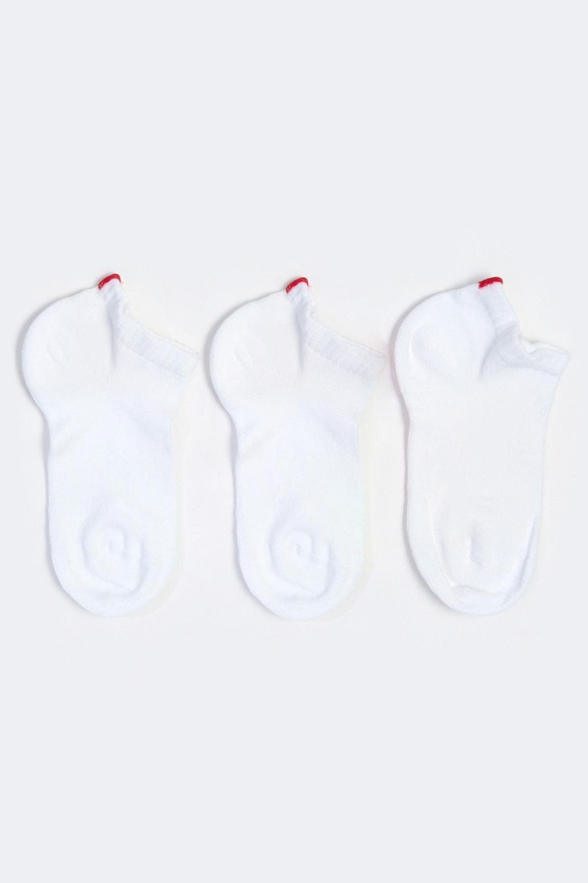 Katia & Bony Run 3 Lü Erkek Basic Patik Çorap Beyaz/beyaz/beyaz