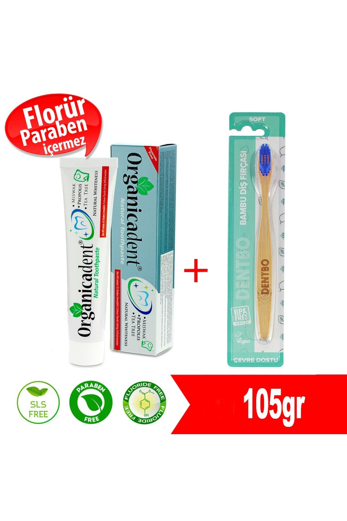 Organicadent Doğal Diş Macunu + Dentbo Diş Fırçası (MAVİ)