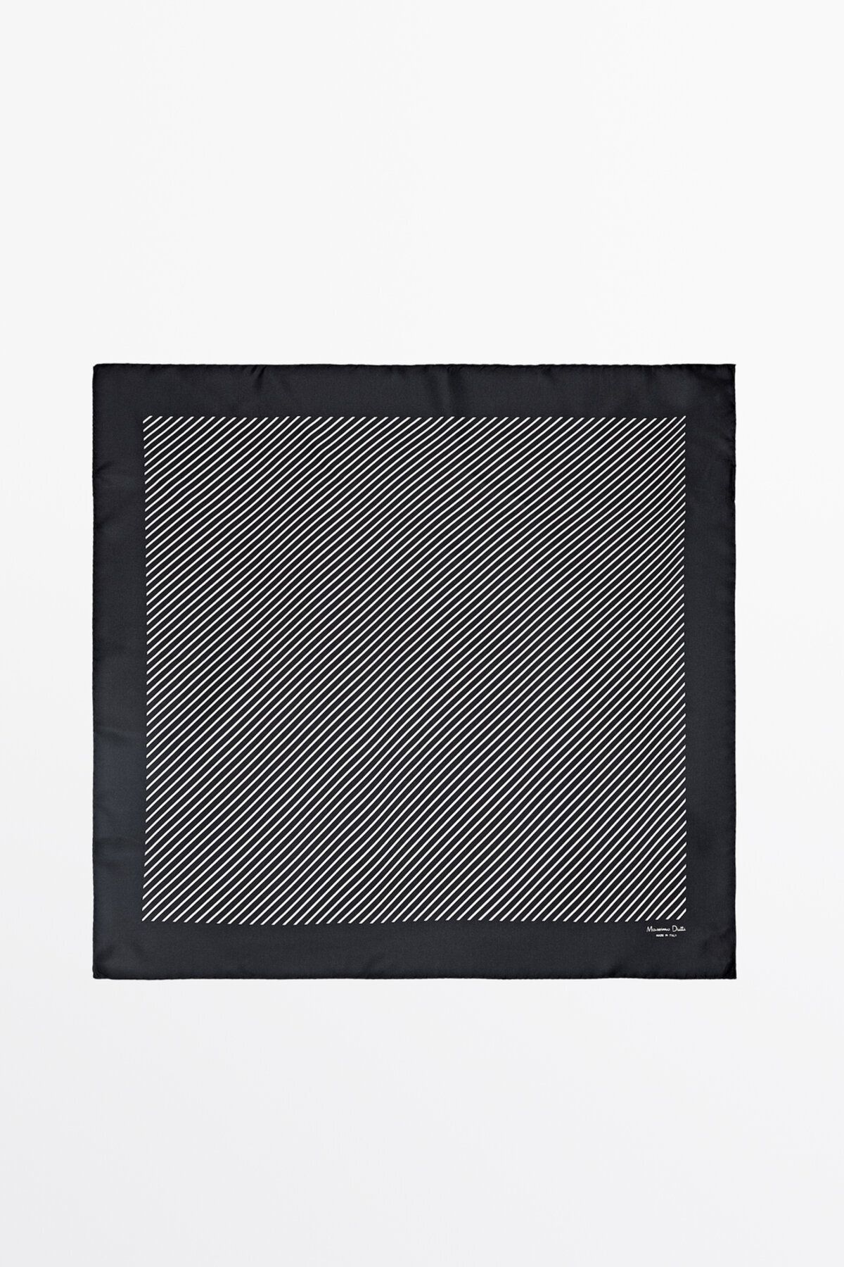 Massimo Dutti Kontrast çerçeveli ipek eşarp şeritleri