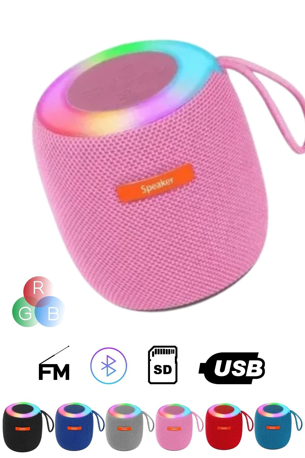 Favors Mini RGB Işıklı Bluetooth Speaker Taşınabilir Ses Bombası Stereo Yüksek Kalite Hoparlör Ses Seviyesi