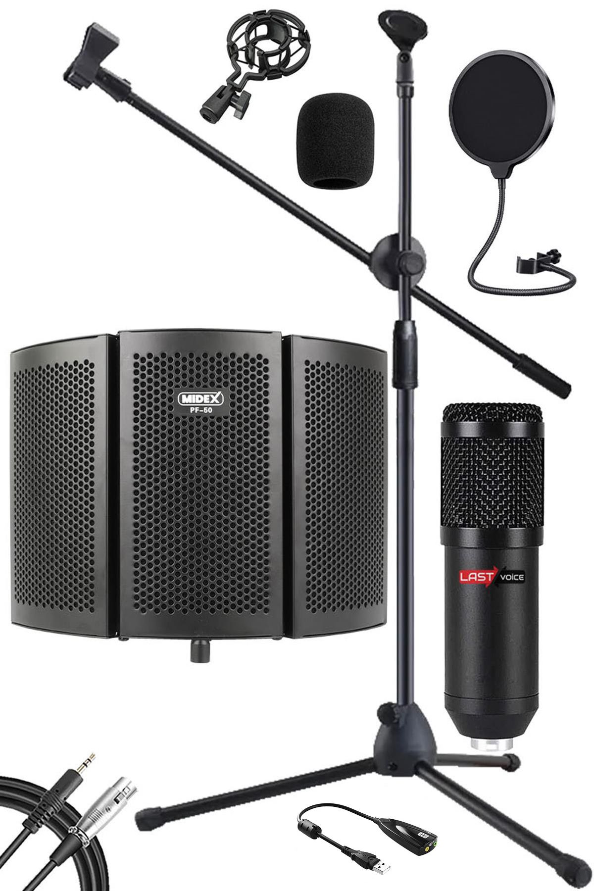 Lastvoice Pack Set-1 Bm800 Mikrofon Stand Yalıtım Paneli Filtre Ses Kartı