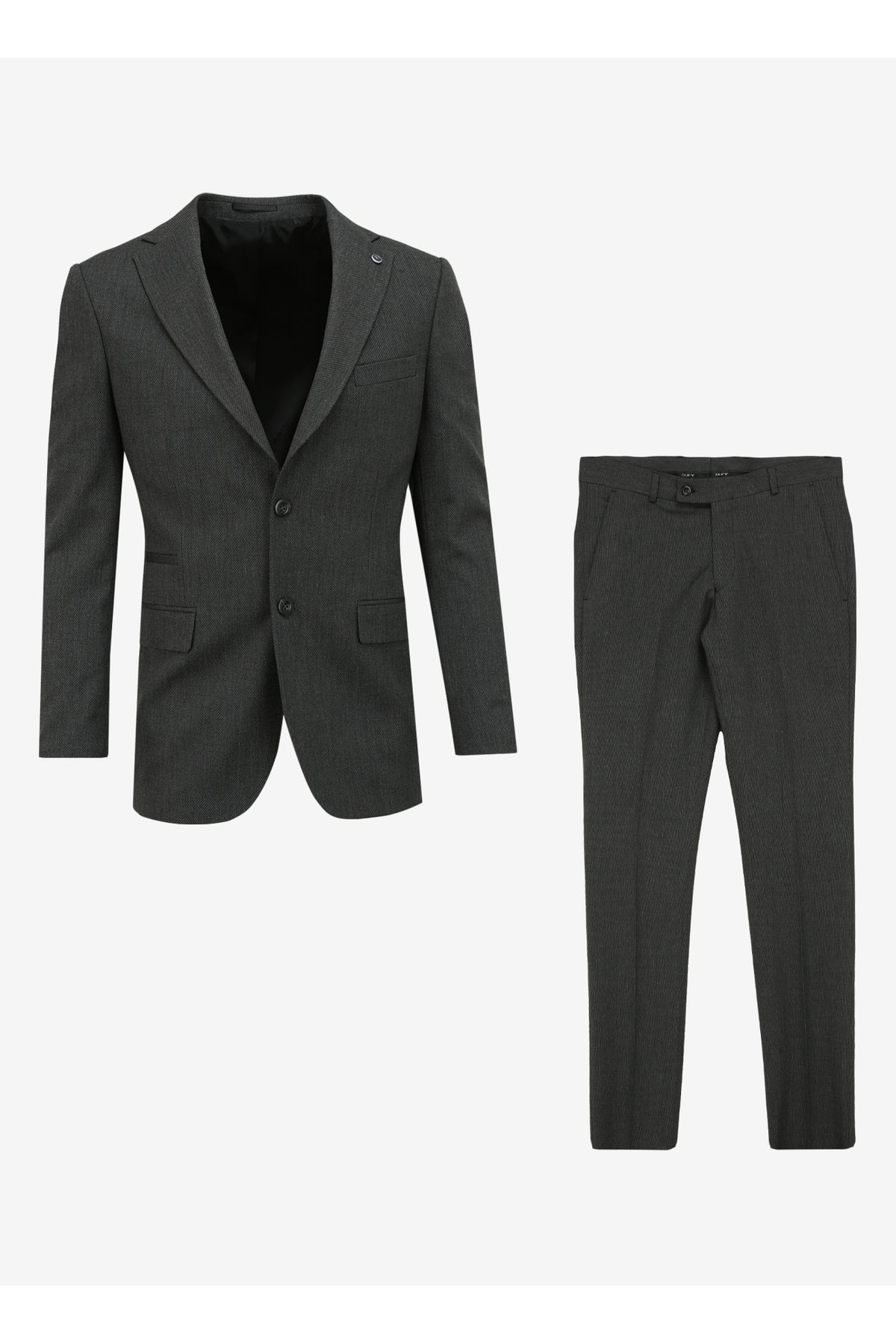 Dufy Standart Bel Slim Fit Antrasit Erkek Takım Elbise DU1234204002