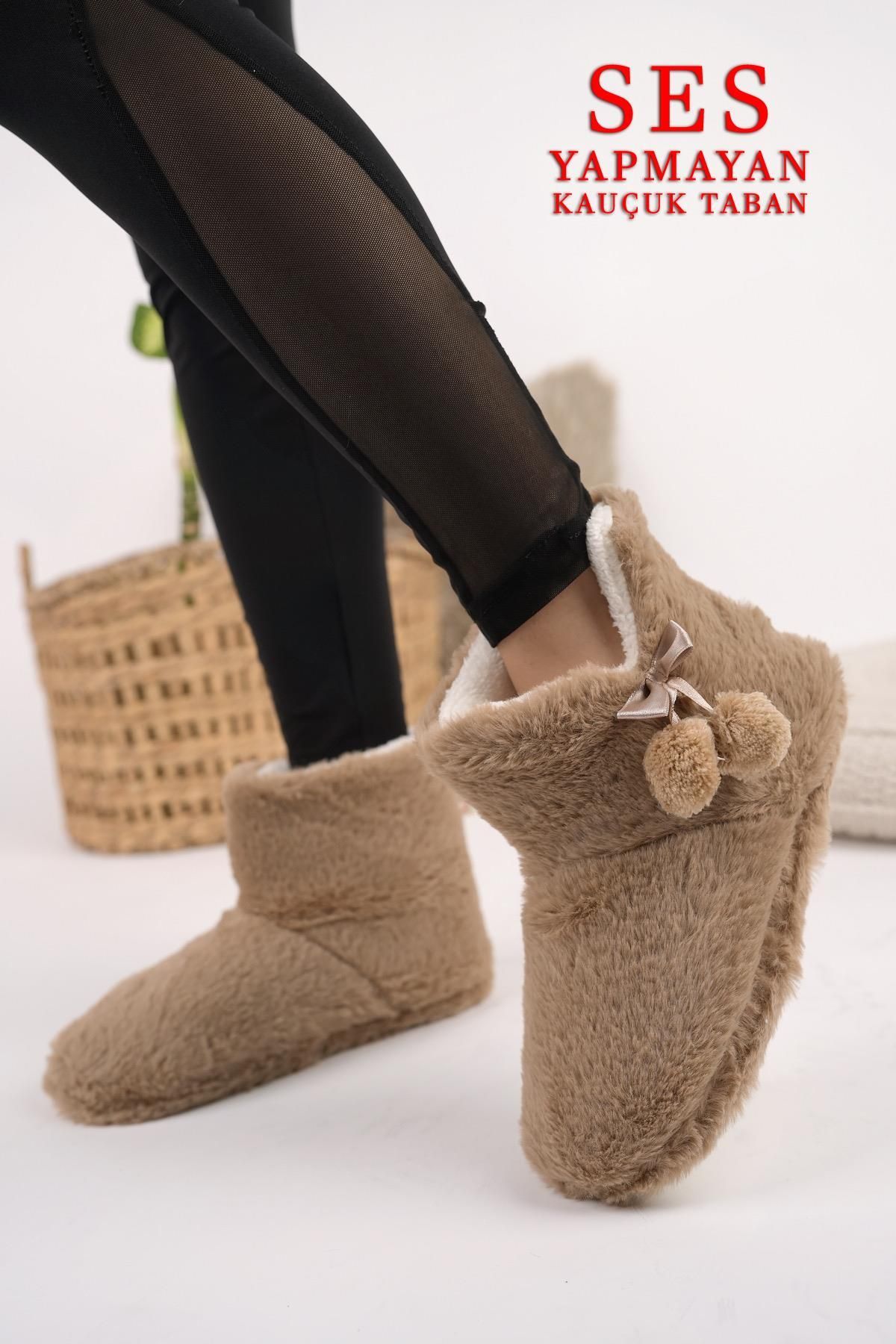 Moda Frato Modafrato RP-Çinçila Kadın Panduf Ev Botu Ev Ayakkabısı