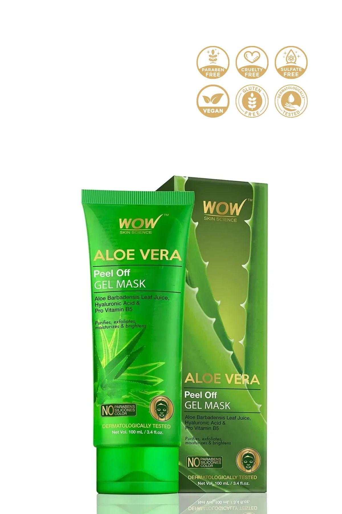WOW Skin Science Aloe Vera Soyulabilir Jel Maske-hyaluronik Asit Ve Pro Vitamin B5 Ile 100 ml