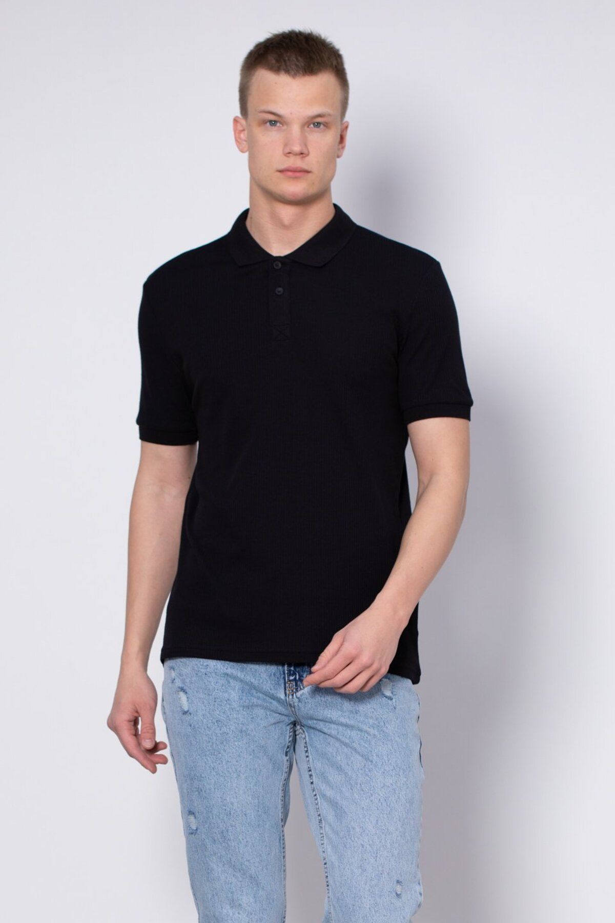 BARRELS AND OIL İğne Detay İnterlok T-Shirt - Siyah