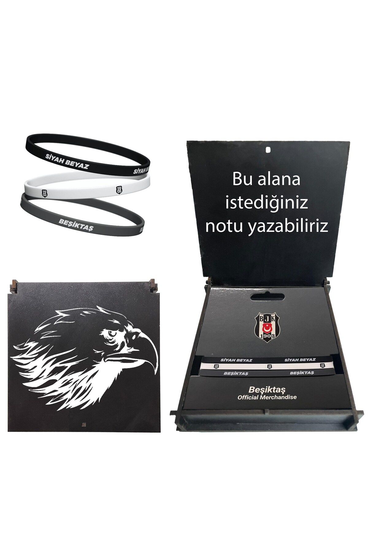 Beşiktaş Kartal Ahşap Kutulu Bileklik