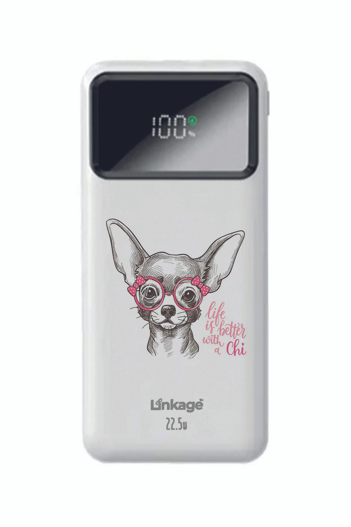 WuW Linkage 10000 Mah Hayat Chi İle Güzel Baskılı Beyaz 22,5 W Hızlı Şarj LCD Ekranlı Powerbank