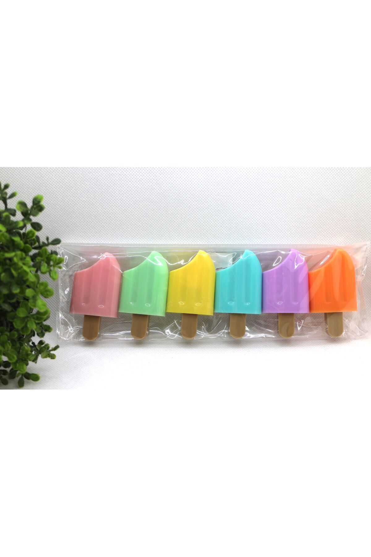 Tezcan Aksesuar Mini Dondurmalı Fosforlu Kalem Seti 6-Renk