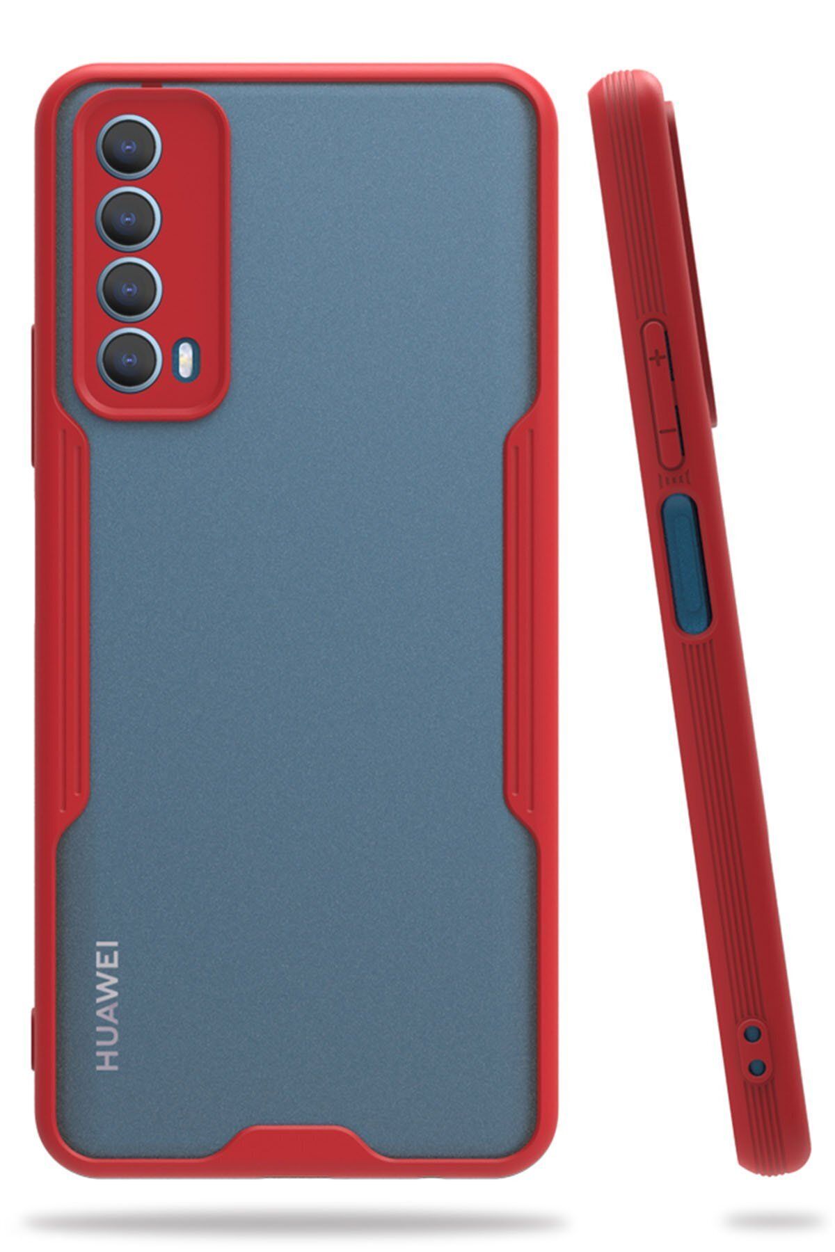 cepmoda Huawei P Smart 2021 Kırmızı Renkli Ultra İnce Telefon Kılıfı Slim Kapak
