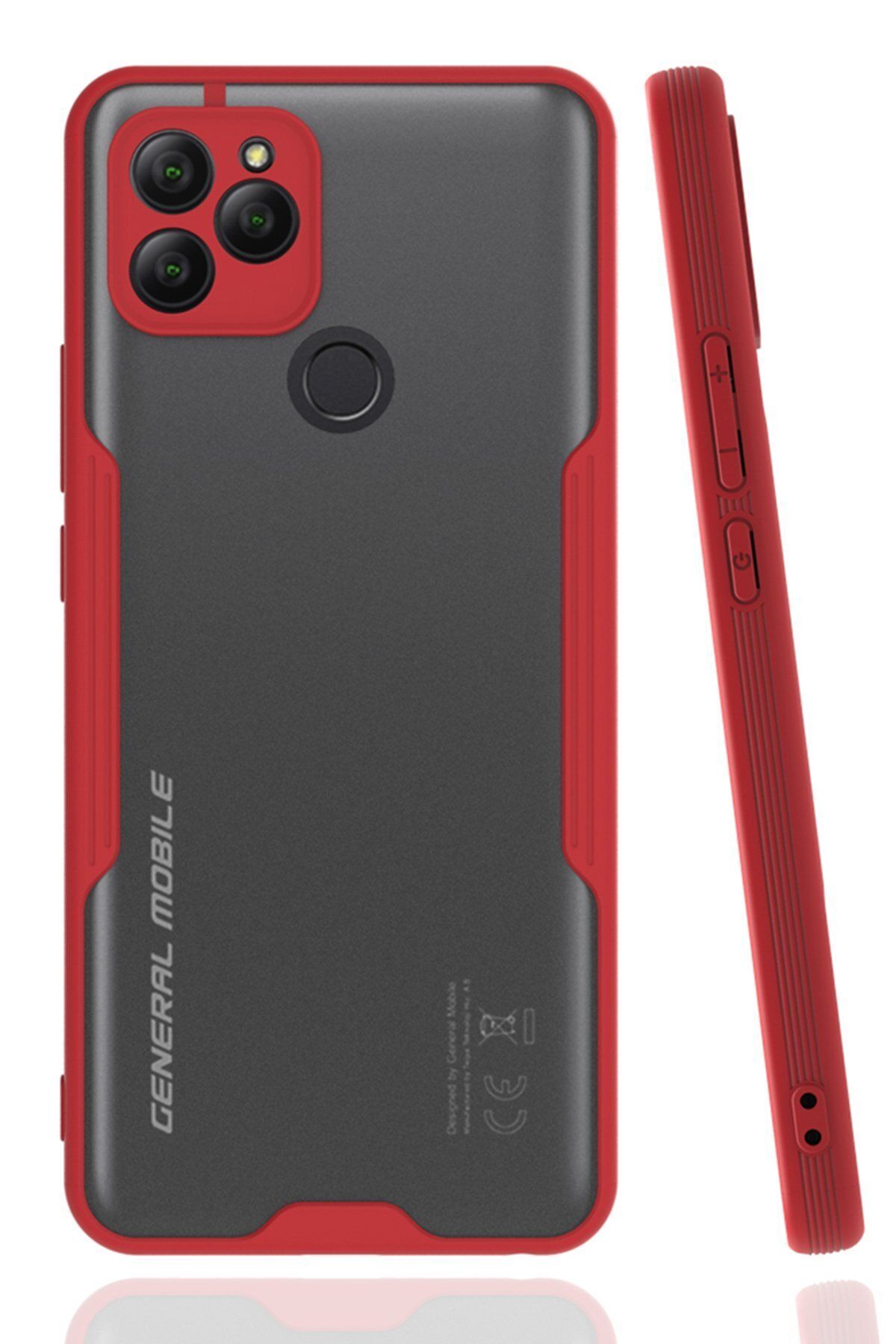cepmoda General Mobile GM 21 Yanları Kırmızı Renkli Ultra İnce Telefon Kılıfı Slim Kapak