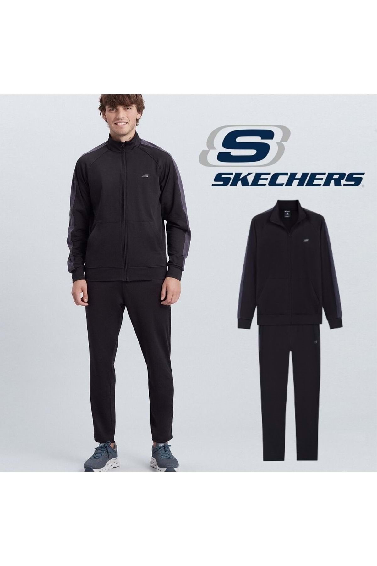 Skechers M Micro Essential Suit S212165-001 Erkek Günlük Eşofman Takımı Si?yah