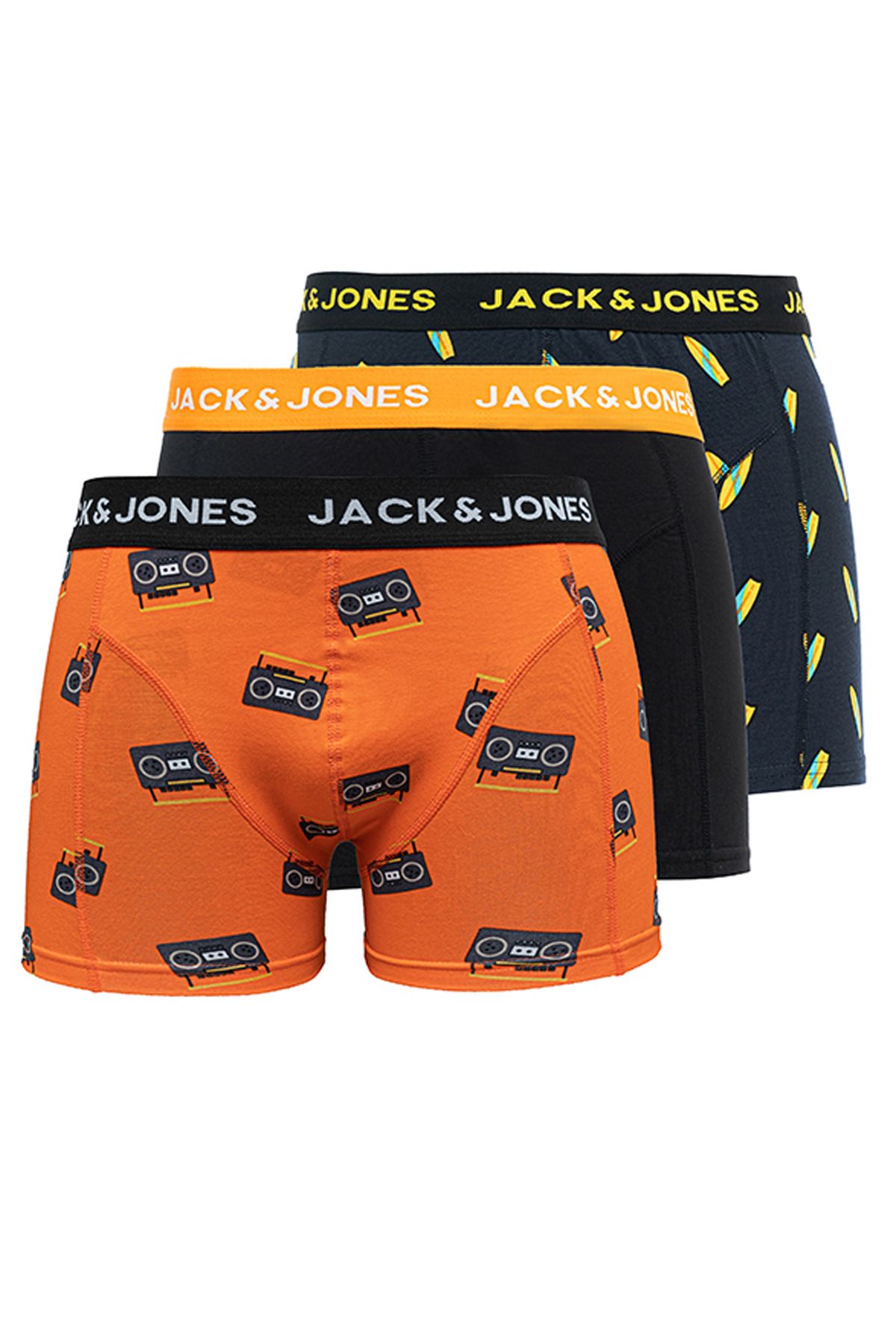 Jack & Jones Erkek 3'lü Karışık Boxer Paketi - Tom