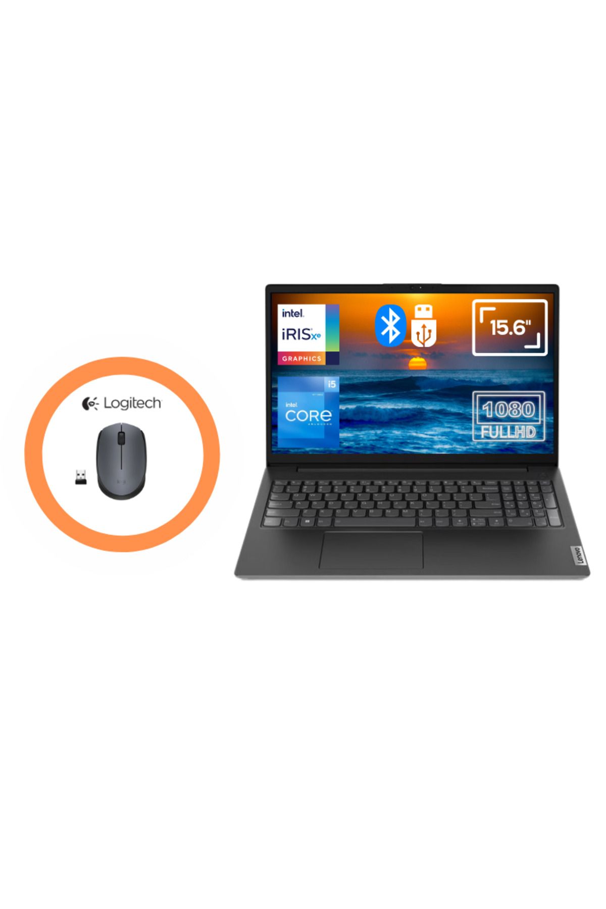 LENOVO V15 G4 IAH 83FS001NTR01M i5-12500H 8GB 256GB SSD Iris Xe Graphics 15.6" FHD Notebook + Mouse