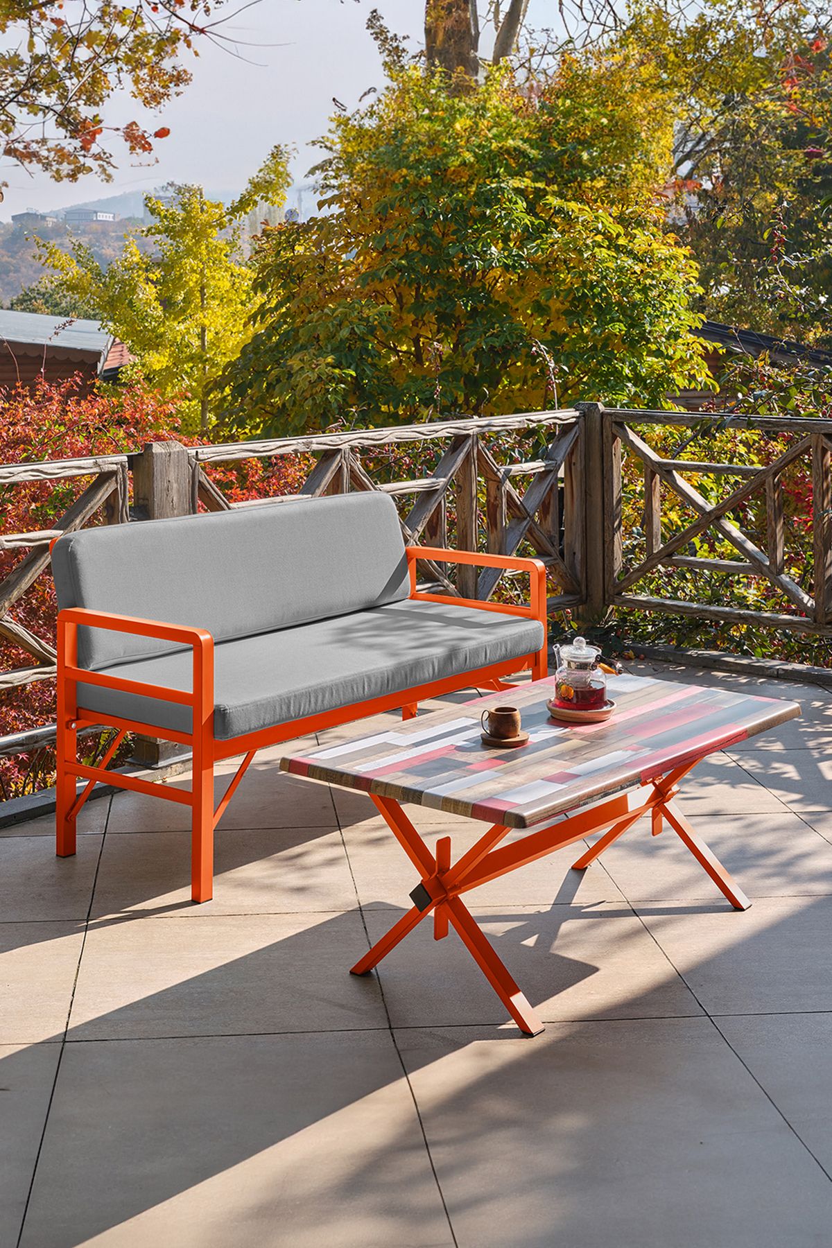 Unimet Pandora Katlanır Balkon&teras Bahçe Koltuk Turuncu-gri