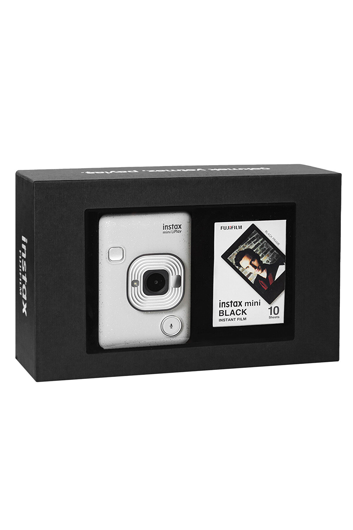 Instax Mini Liplay Stone White Fotoğraf Makinesi Siyah Special Box
