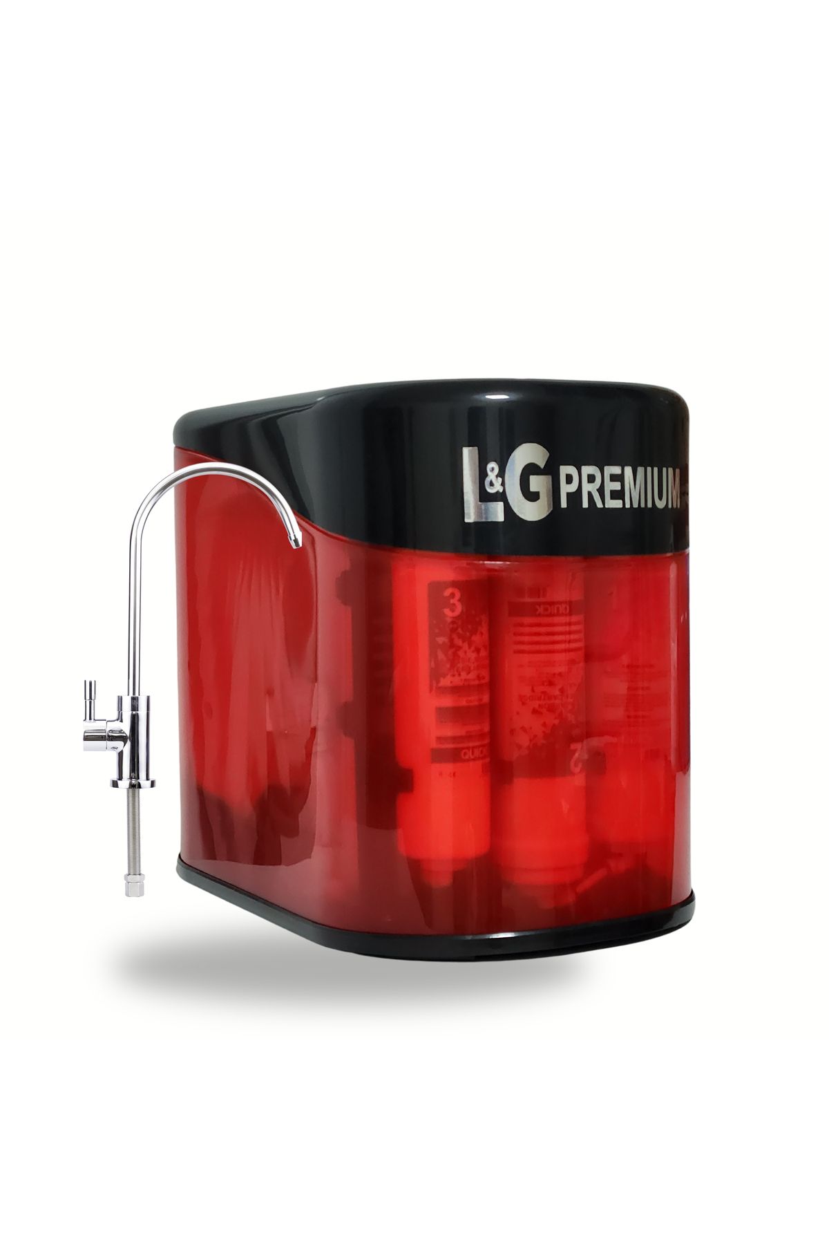 L&G PREMİUM Su Arıtma Cihazı Pompasız 12 Litre 14 Aşamalı Kırmızı